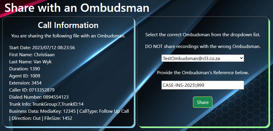 Ombudsman Share Screenshot